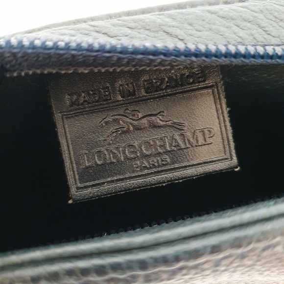 Longchamp Vintage All Leather Clutch in Navy Blue - Picture 6 of 8